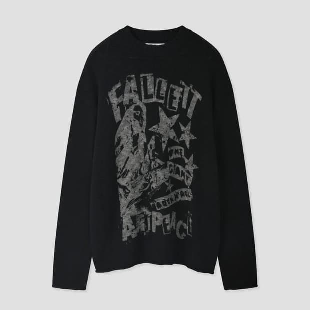 팔렛 락 밴드 니트 블랙