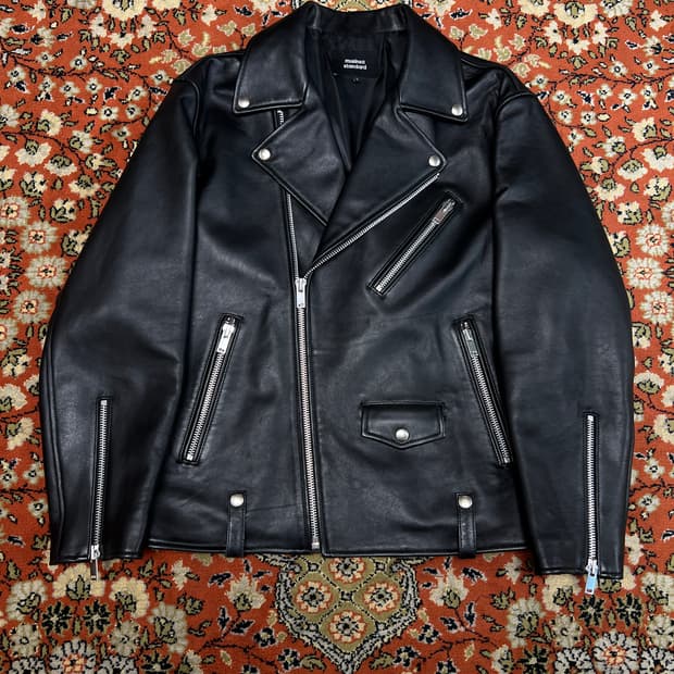 [L] 무신사스탠다드 오버핏 양가죽 더블 라이더 자켓