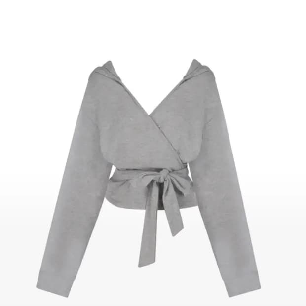 코프 클리시어 스모어 랩 가디건 그레이