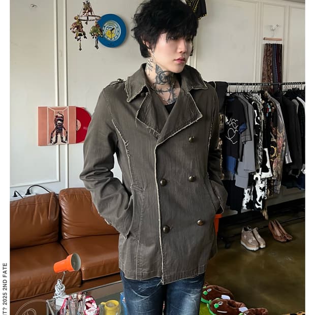 90-00s ZEROSAIL Gothic Cut-off Half Coat