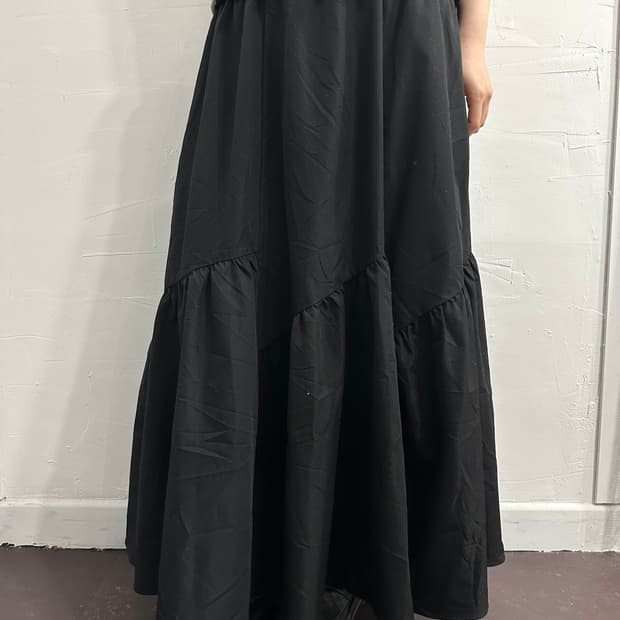 shirring long skirt