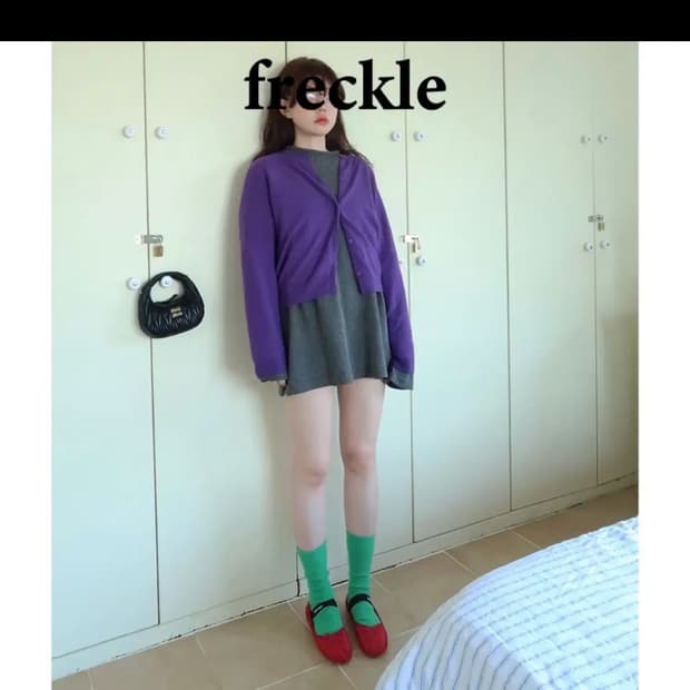 프레클 니트 원피스_차콜