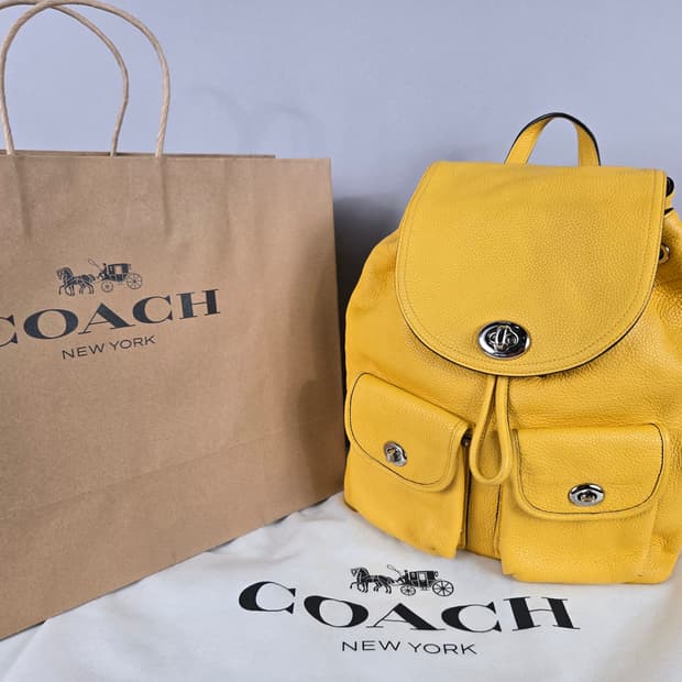COACH 코치 레더 가죽 턴락 배낭 백팩 가방 정품