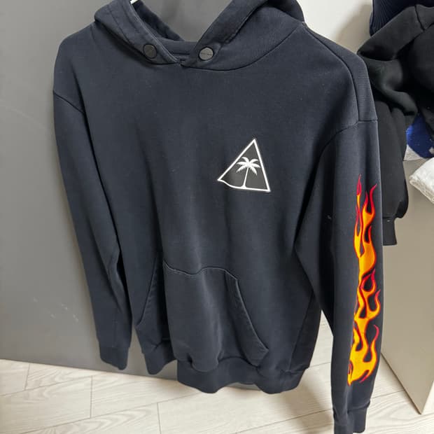 팜엔젤스 플레임 로고 후드 블랙 S(M) 