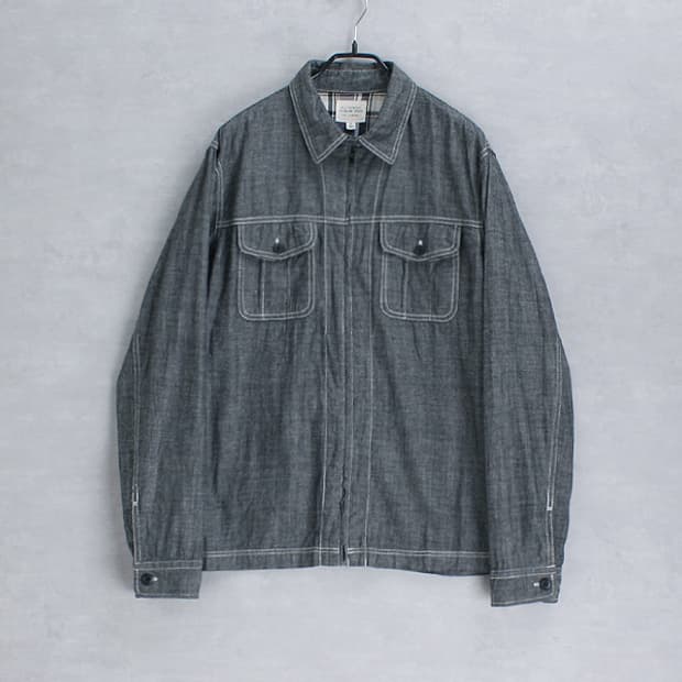UNIQLO _ chambray zip up shirt