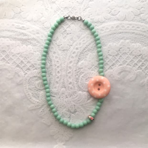 viburnum shop 민트 하트 도트 목걸이 (재고 하나)