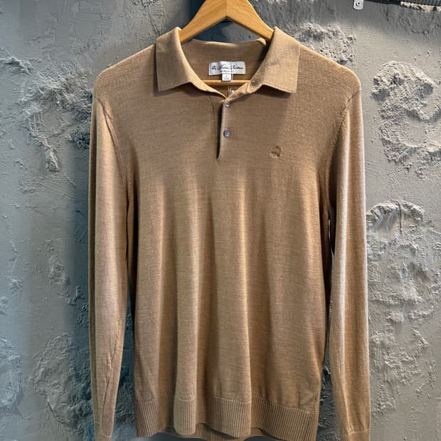 브룩스 브라더스 울 니트 폴로 셔츠 베이지 S