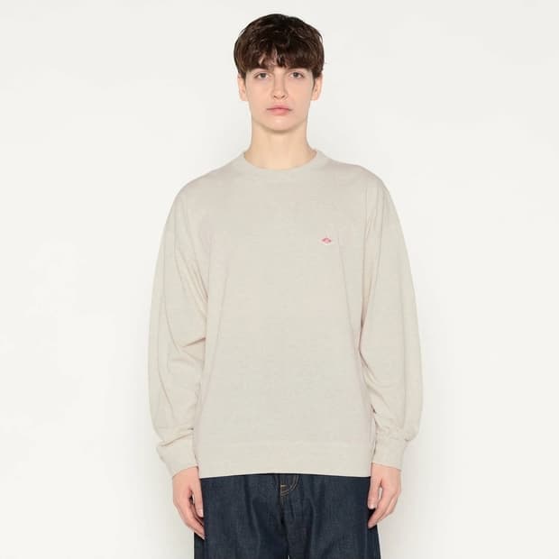 L 단톤 롱 슬리브 티셔츠 아이보리