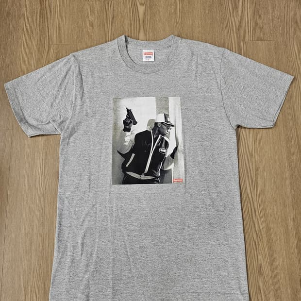 슈프림 krs one 14FW 반팔 그레이