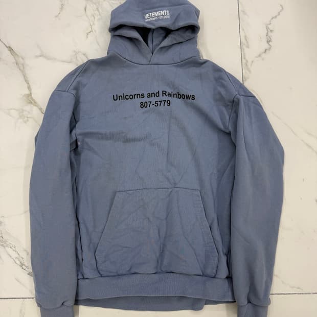 베트멍 유니콘 레인보우 후드 블루