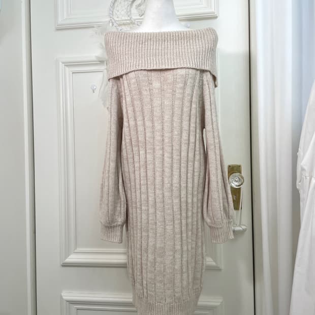 sheer pinkivory lovely off-shoulder swea