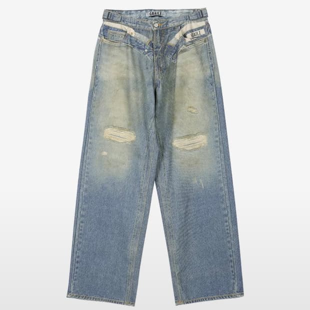 그레일즈  WASHING ILLUSION DENIM PANTS [BLUE