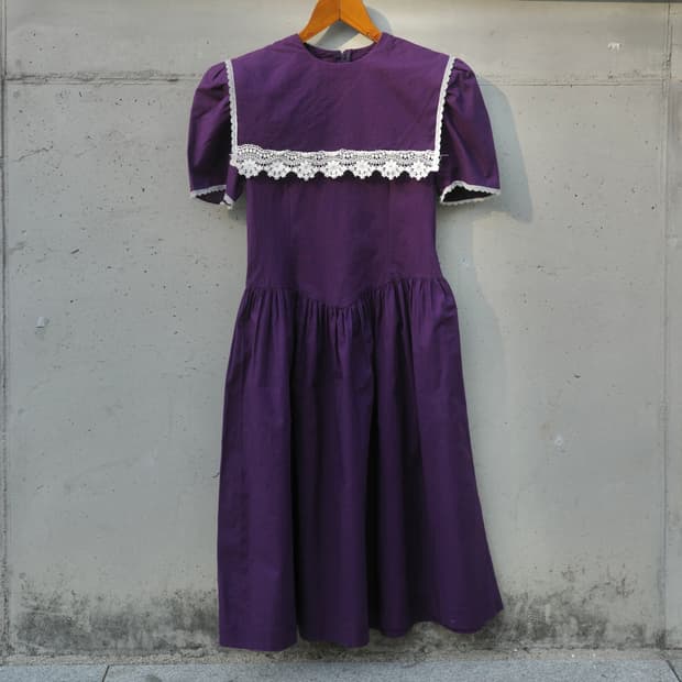 70s Gunne Sax 스퀘어 플랩 원피스
