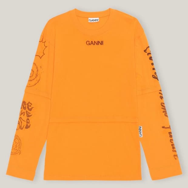 GANNI 롱 슬리브 티셔츠 판매