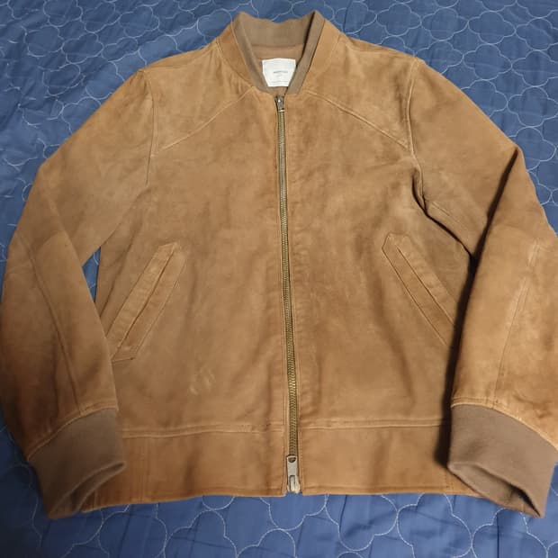 MANGO MAN 스웨이드 염소가죽100% 빈티지 블루종 브라운 (M)