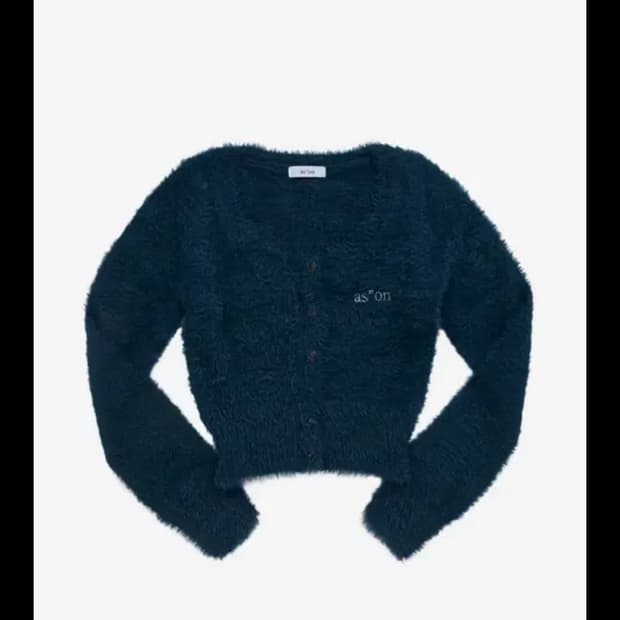 미개봉 새상품) 애즈온 NIA HAIRY CARDIGAN 블루그린