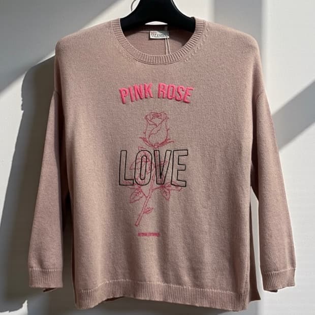 레드 발렌티노 핑크 로즈 니트
