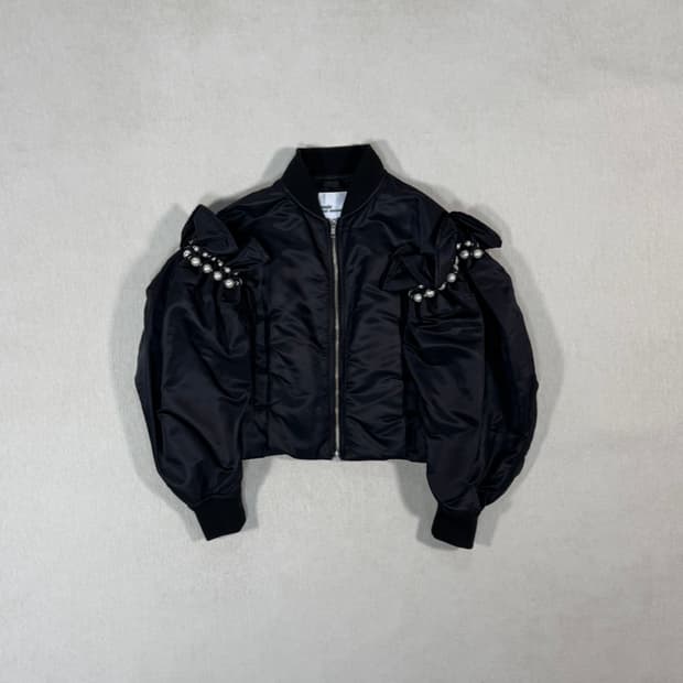 Pearl Bomber Black Jacket