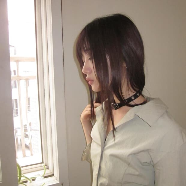 버클 레더 초커 목걸이 펑크