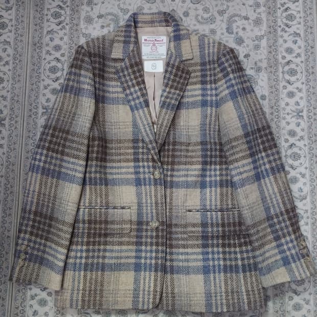 (새상품) 바이미나 해리스트위드 체크 울 자켓 66까지