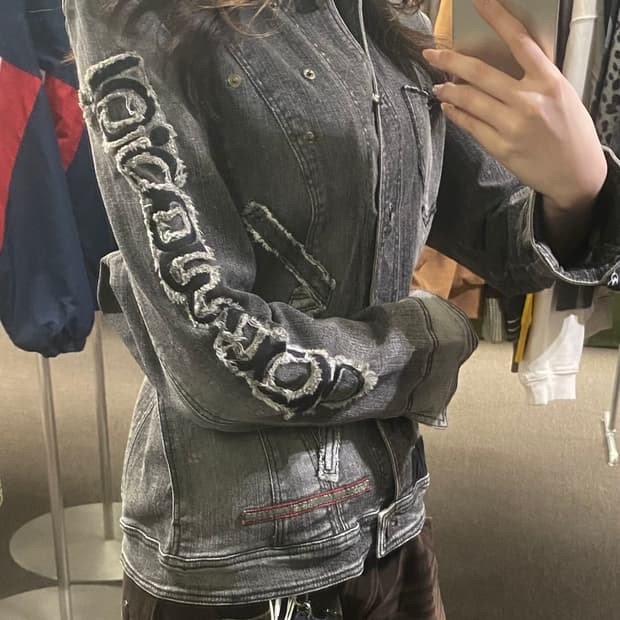 42)Japanese vintage 패치워크 디테일 데님자켓