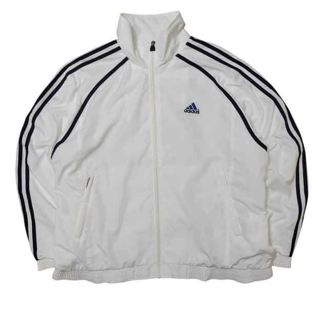 90's 아디다스 올드스쿨 블루 삼각로고 바람막이 윈드 브레이커