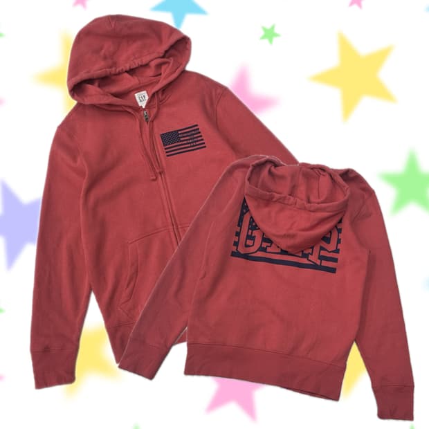 재팬 Gap 레드 기모 U.S.A 후드집업  빈티지 데코라 괴짜 