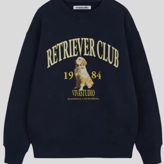 비바스튜디오 리트리버 크루넥 맨투맨 (네이비)