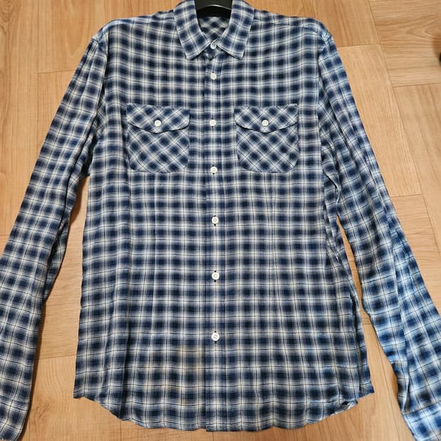 띠어리 theory 블루체크셔츠 36사이즈