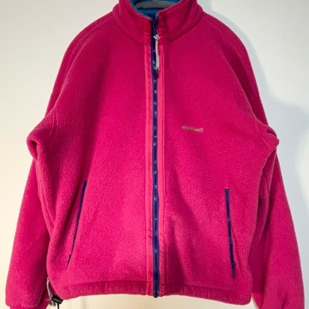 90s 올드 몽벨 플리스 자켓 핑크 후리스 나일론 점퍼