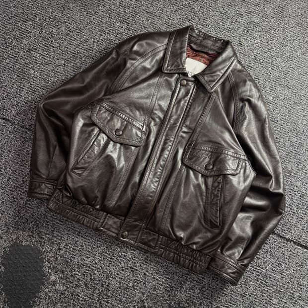 런던 포그 아카이브 램스킨 레더 봄버 자켓 3722