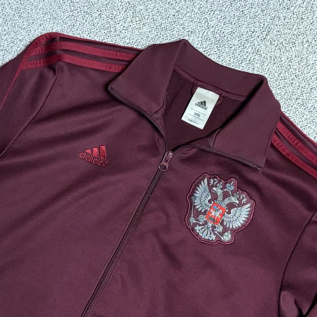 아디다스 러시아 국대 버건디 트랙탑 
