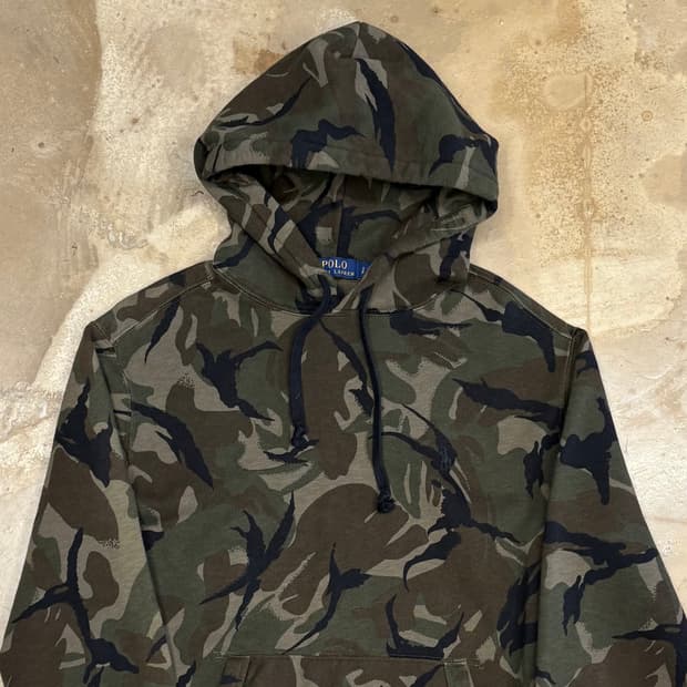 S 폴로랄프로렌 카모플라쥬 기모 후드티