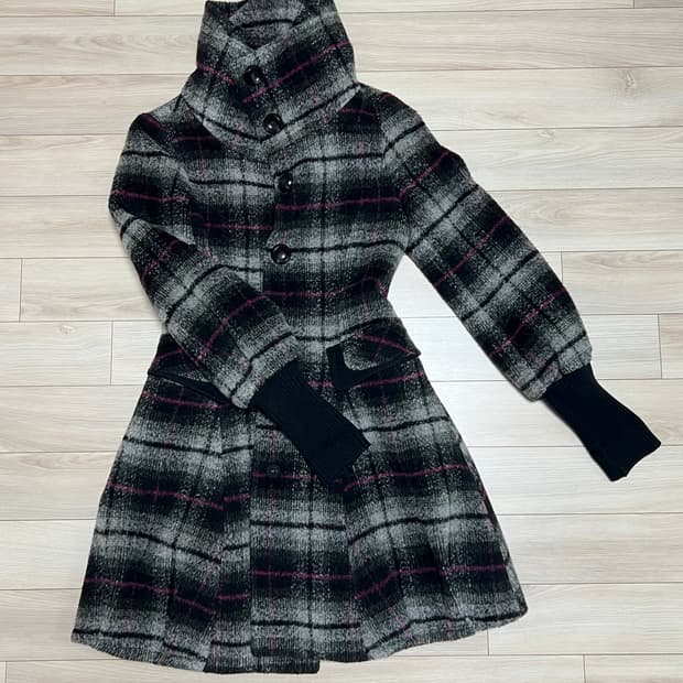 lovely check wool coat
