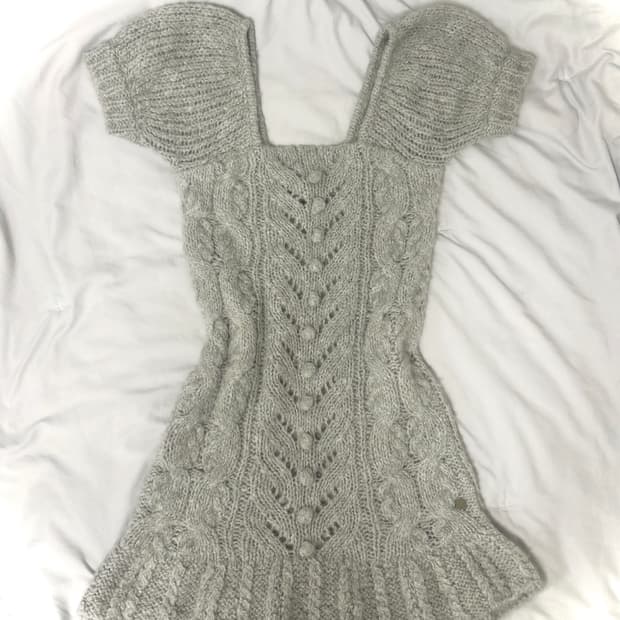 빈티지 사와코 니트 원피스 라떼갸루 하구미 니혼진 와이즈걸 큐빈티지