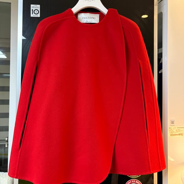 발렌티노 레드 울캐시미어 케이프자켓
