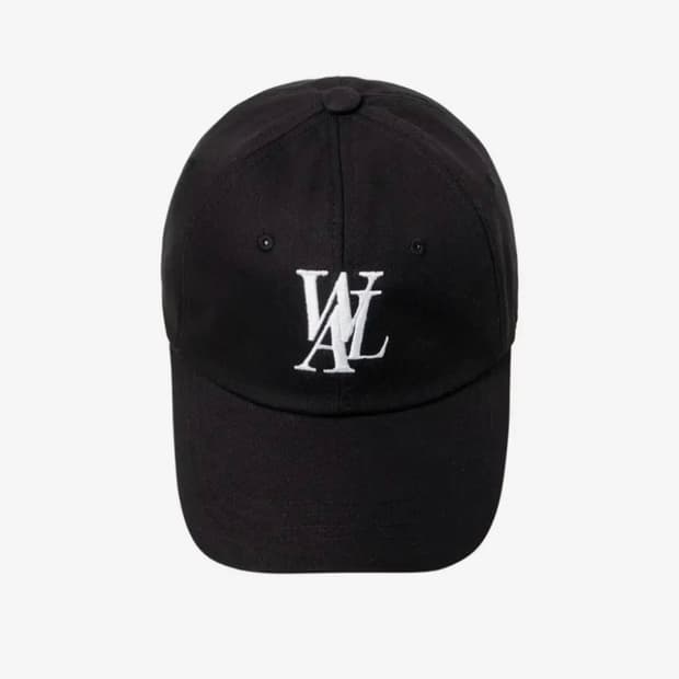 우알롱 Signature logo ball cap Black