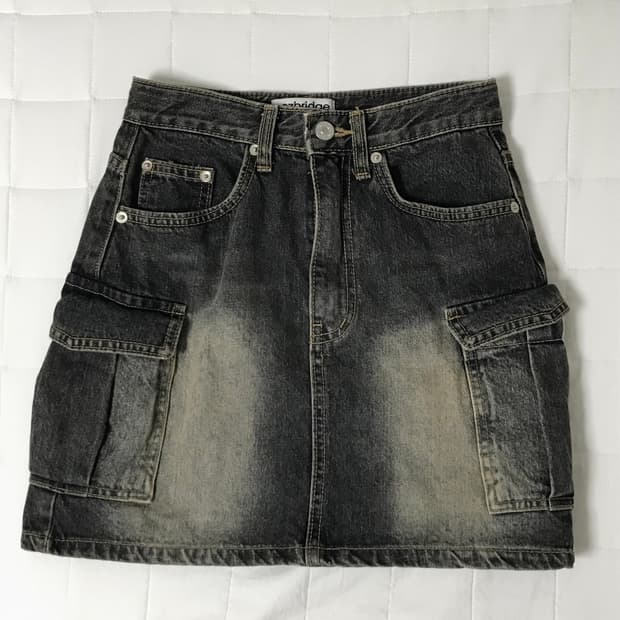 보세 빈티지느낌 청 카고 스커트