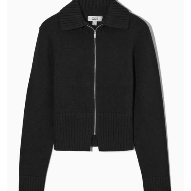 S)코스 크롭 니트 집업 자켓