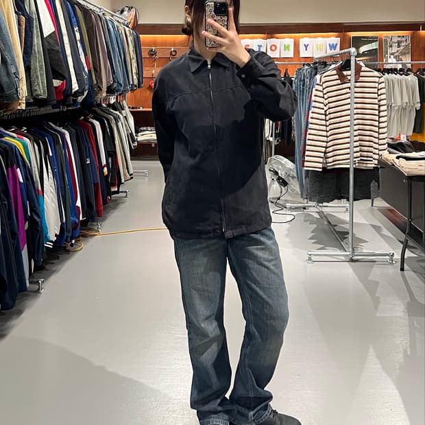 빈티지 스웨이드 블루종 자켓