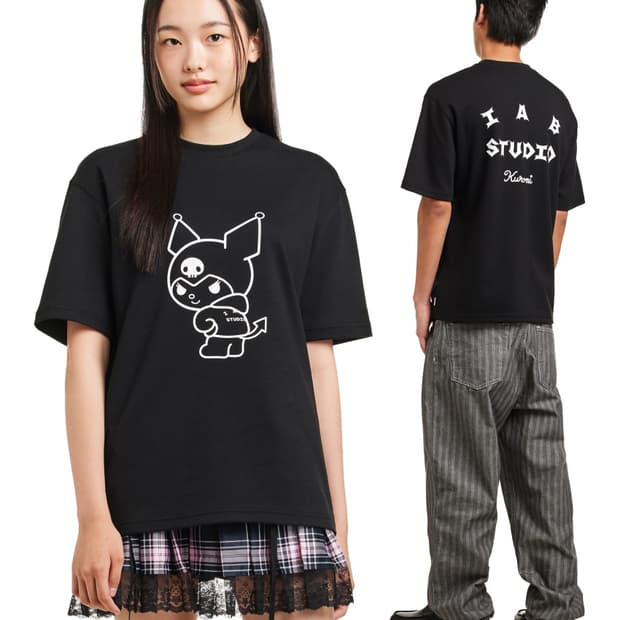 아이앱 쿠로미 반팔 티셔츠 블랙 - S,M