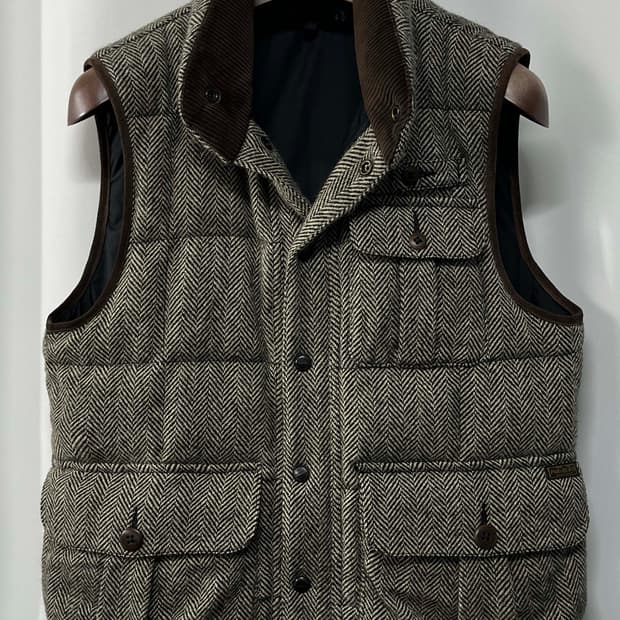 폴로 랄프로렌 알파카 울 헤링본 헌팅 다운 베스트 자켓