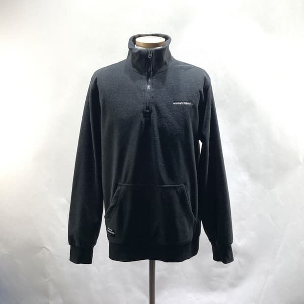 그루브라임 남성 기모 플리스 반집업티 블랙 M