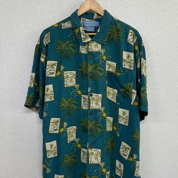(2XL)하와이언 실크 반팔셔츠-M2256