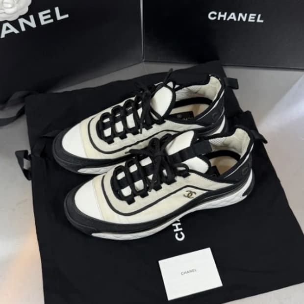 [당일배송] 샤넬 투톤 아이보리 하이엔드 스니커즈 275 풀구성품  