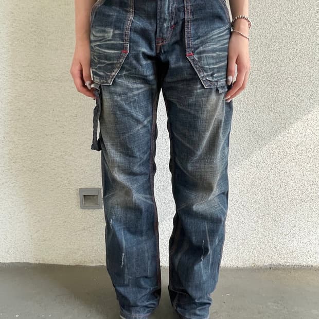 Edwin red detail pants