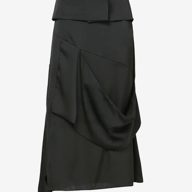 플레어업 2.Drape Layered Maxi Skirt 블랙
