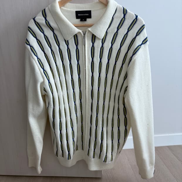 thisisneverthat Knit Zip-Up – Ivory Patt