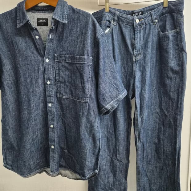 XL) 토피 데님 셋업 팝니다