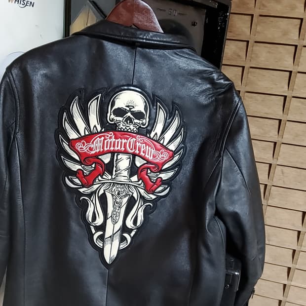 크로커다일+할리데이비슨 양가죽 바이커자켓 100